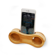 Natural Acoustic  Wooden Cell Phone Sound Amplifier Stand Holder Bamboo Music Sound Amplifier for Cell Phone  Natural wooden